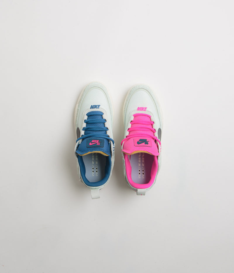 Nike SB Kids Day One Shoes in Sail and Black and Barely Green - Fierce Pink