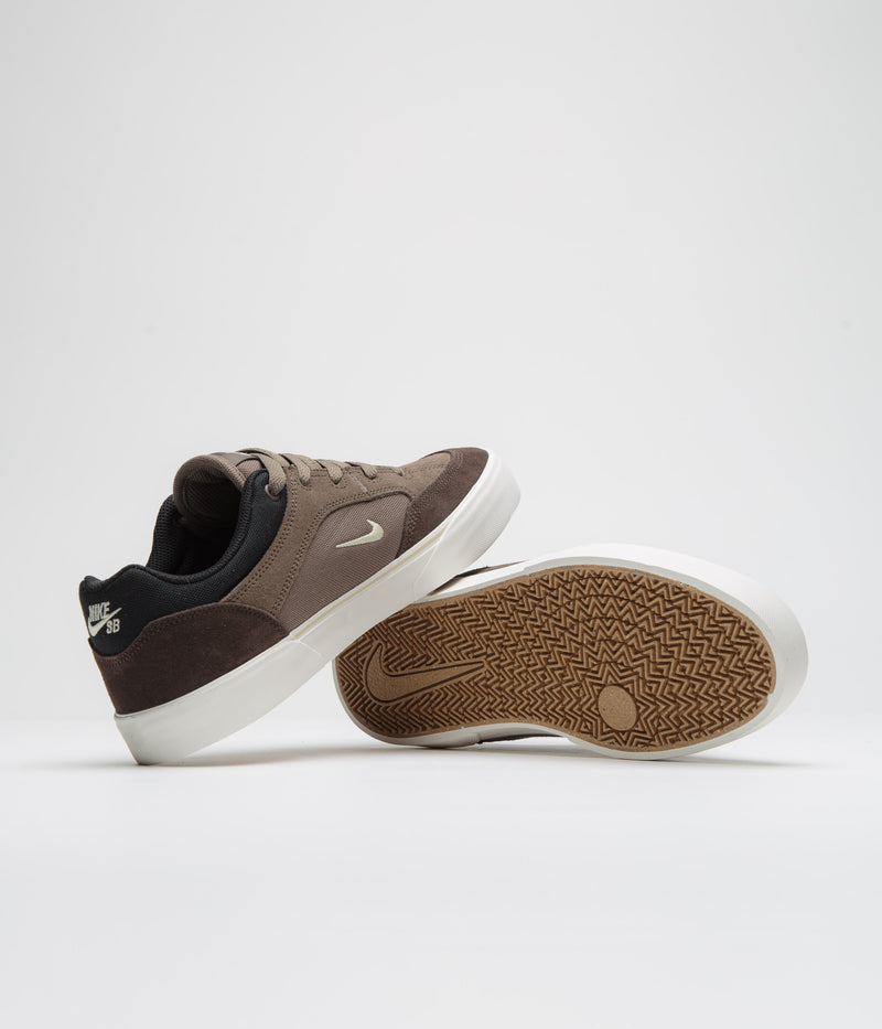 Nike SB Malor Shoes in Ironstone and Light Khaki and Baroque Brown - Black