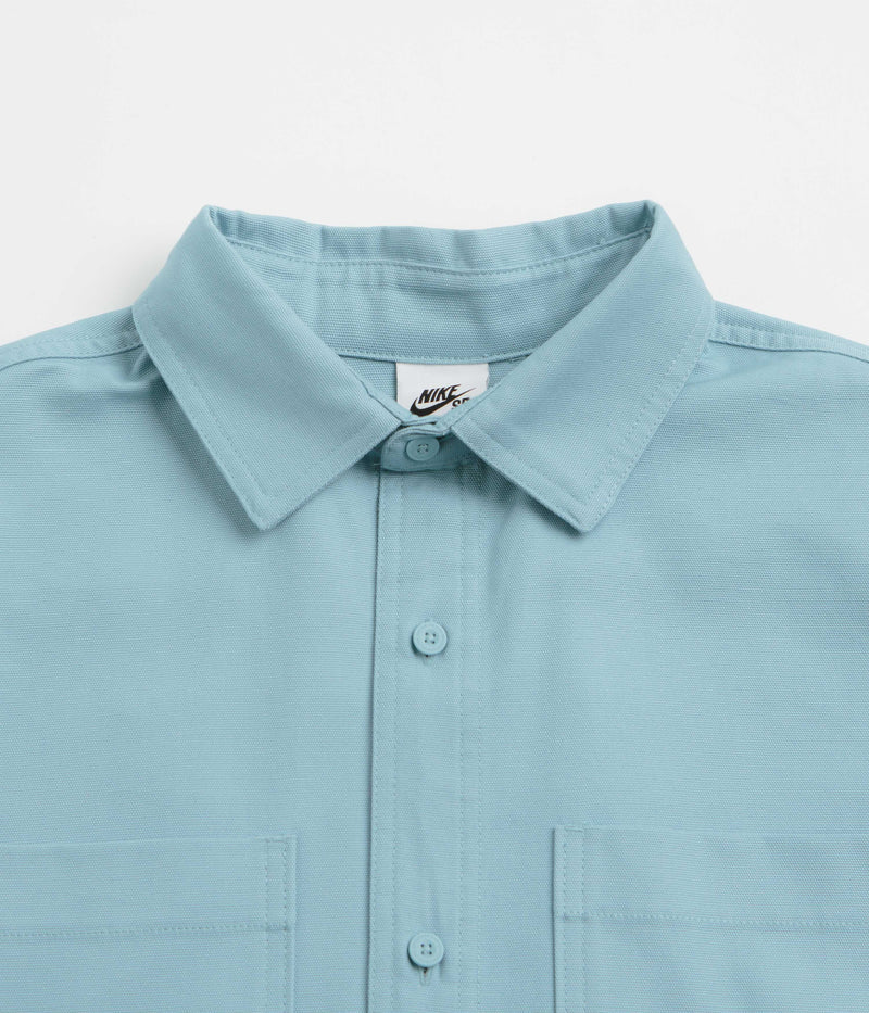 Nike SB New Essential Woven Shirt in Denim Turquoise and White