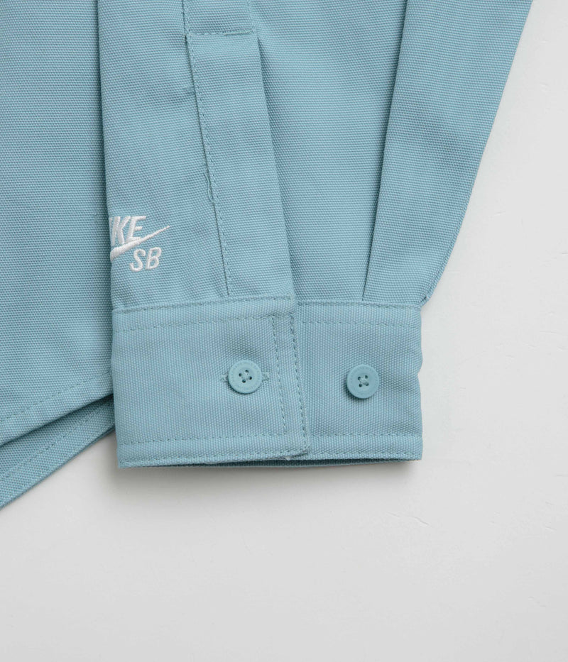 Nike SB New Essential Woven Shirt in Denim Turquoise and White
