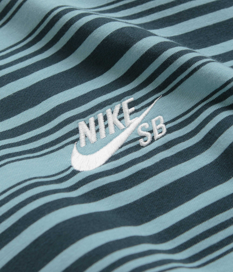 Nike SB Striped T-Shirt in Denim Turquoise