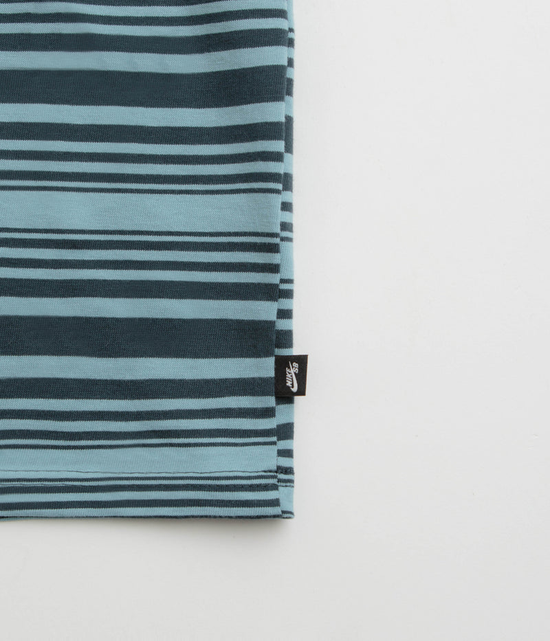 Nike SB Striped T-Shirt in Denim Turquoise