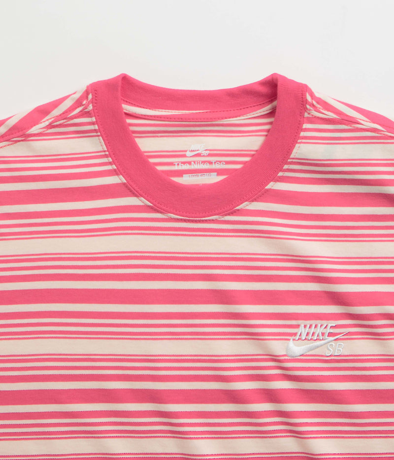 Nike SB Striped T-Shirt in Guava Ice