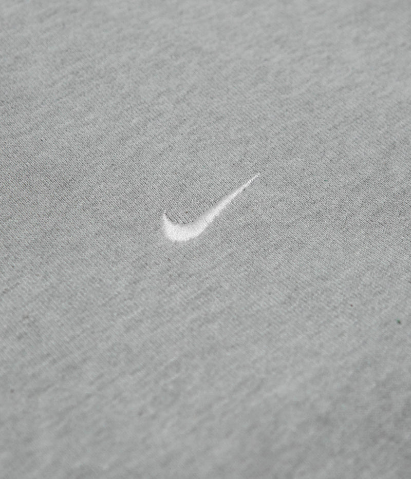 Nike Solo Swoosh Crewneck Sweatshirt in Dark Grey Heather and White