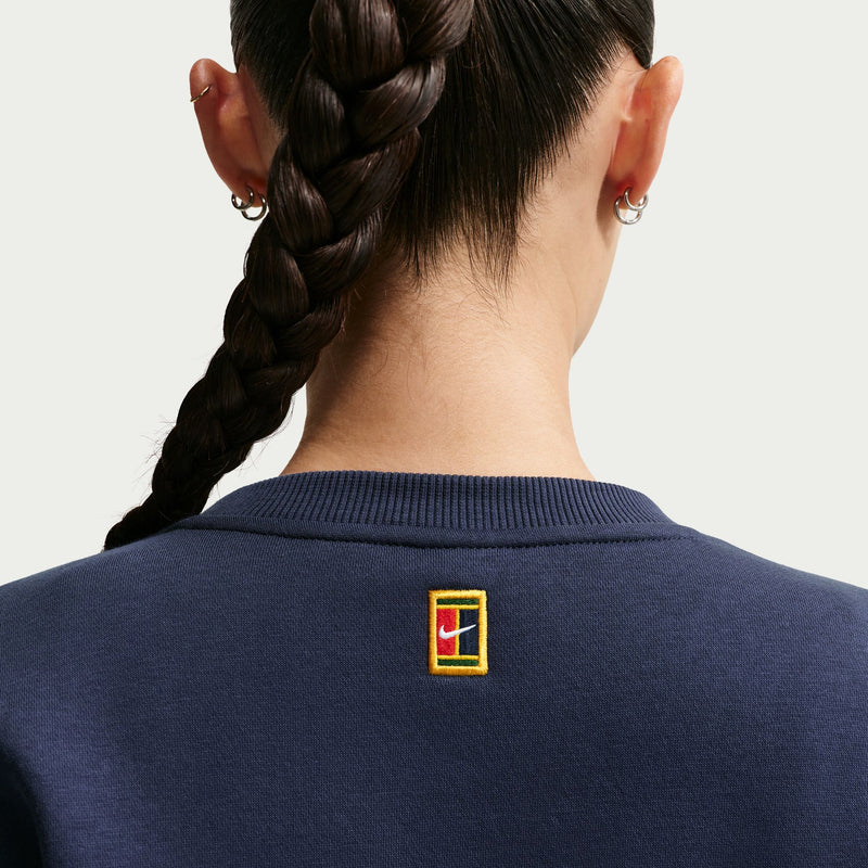 NikeCourt collectie Tennis top met ronde hals voor dames in Midnight Navy/Sail