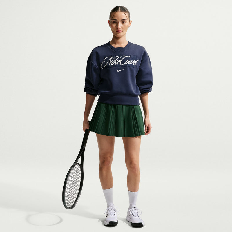 NikeCourt collectie Tennis top met ronde hals voor dames in Midnight Navy/Sail