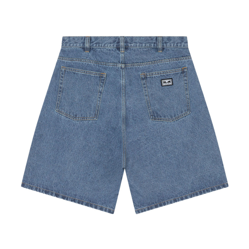 Obey Bigwig Baggy Denim Shorts - Light Indigo II