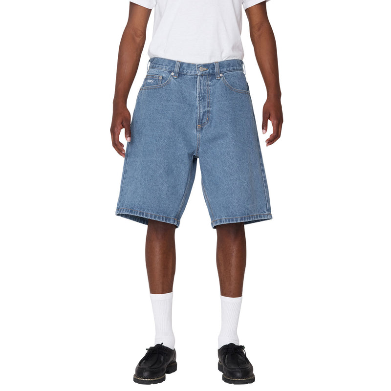 Obey Bigwig Baggy Denim Shorts - Light Indigo II