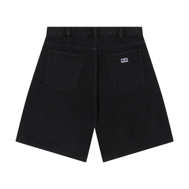 Obey Bigwig Baggy Denim Shorts - Washed Black