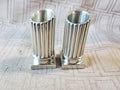 Pair of Small Metal Tapered Candle Holders