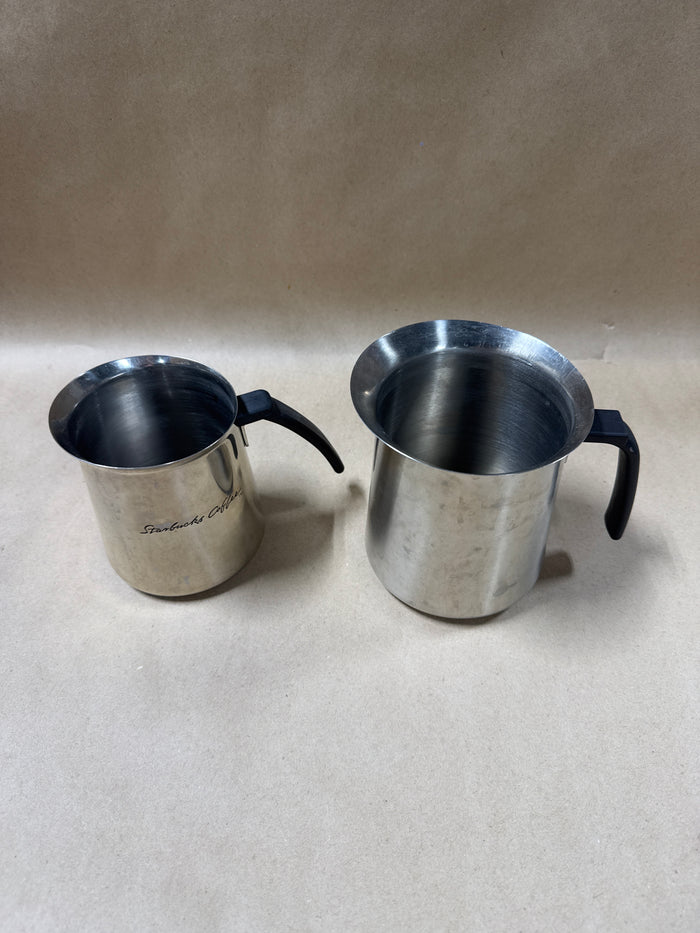 Pair Of Stainless Steel Frothing Pitchers