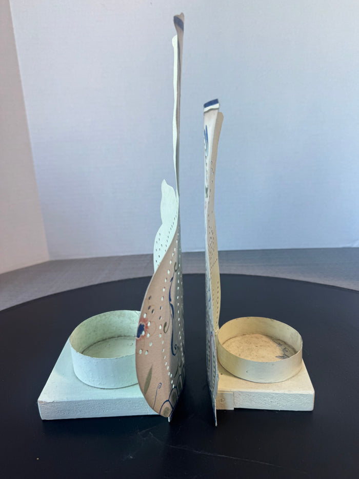Pair of Villeroy & Boch Punched Metal Candle Luminaries (A)