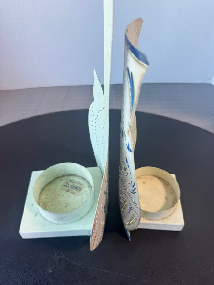 Pair of Villeroy & Boch Punched Metal Candle Luminaries (B)