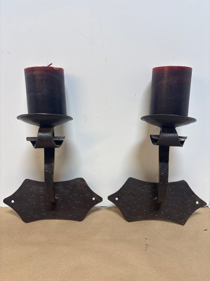 Pair of Wrought Iron Candle Sconces