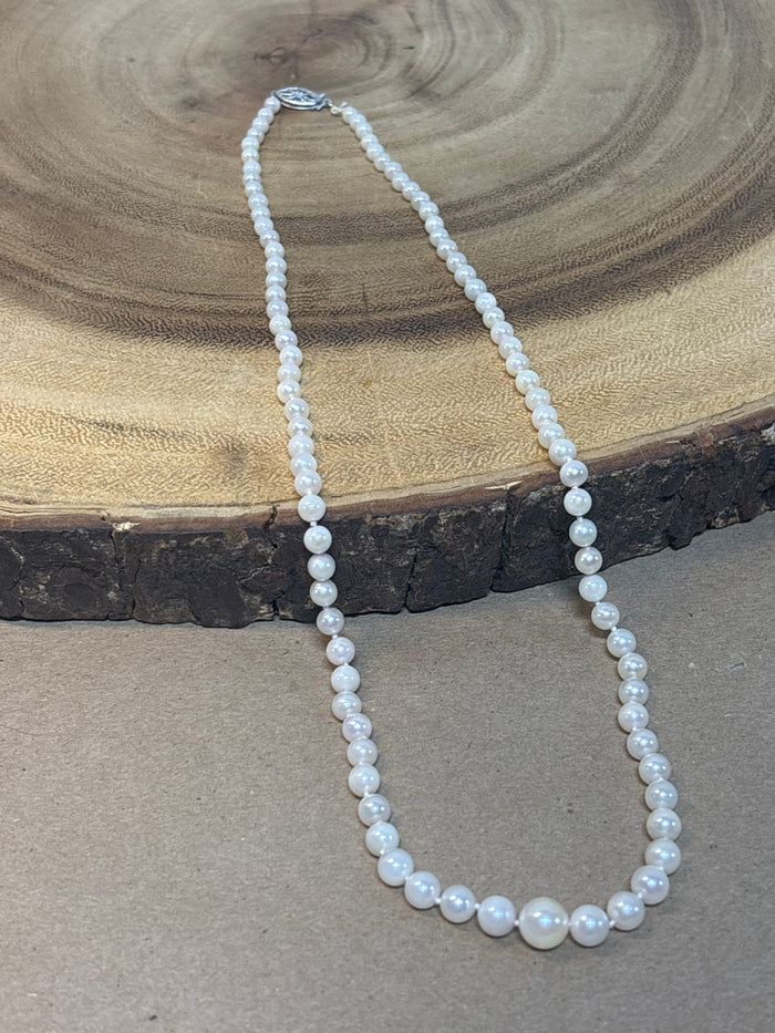 Pearl Necklace with 10K White Gold Clasp