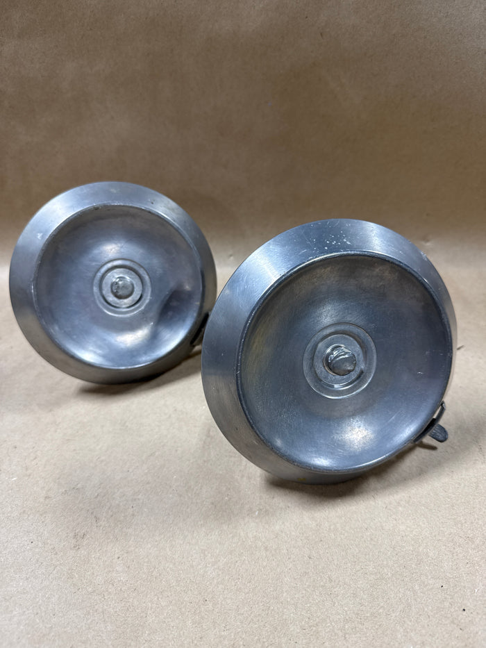 Pewter Chamberstick Push Up Candle Holders - Pair