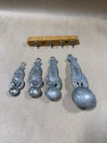 Pewter Lobster Measuring Spoon Set With Wall Hanging
