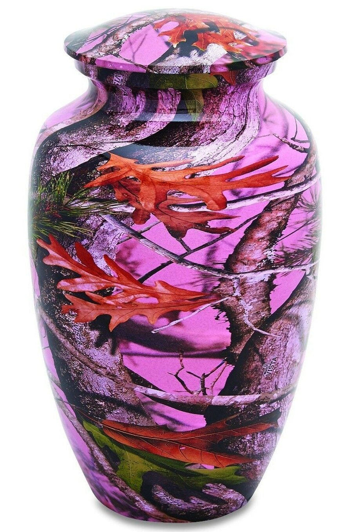 Pink Camo 220 Cubic Inches Large/Adult Funeral Cremation Urn for Ashes
