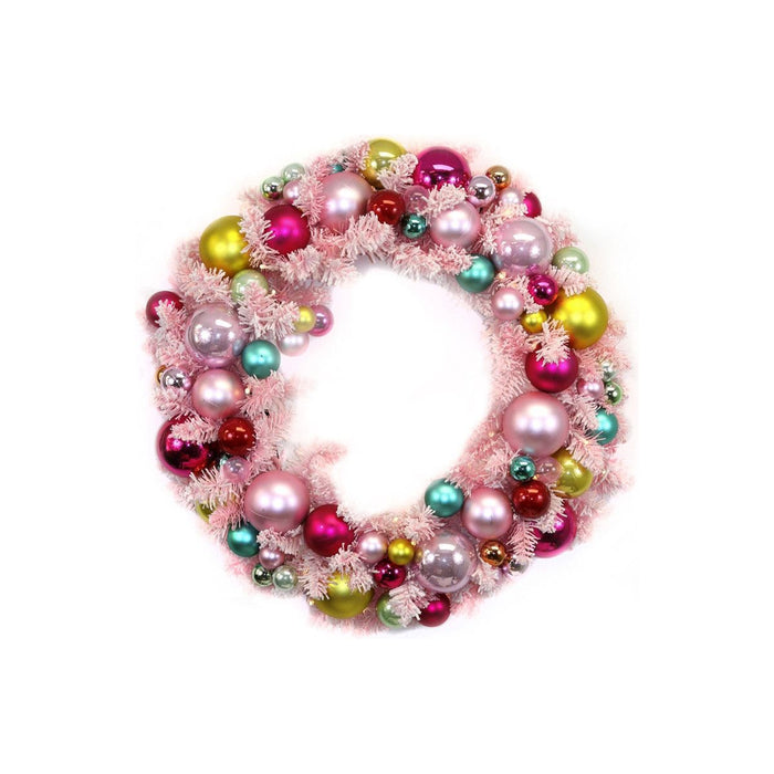 Pink Flocked Wreath