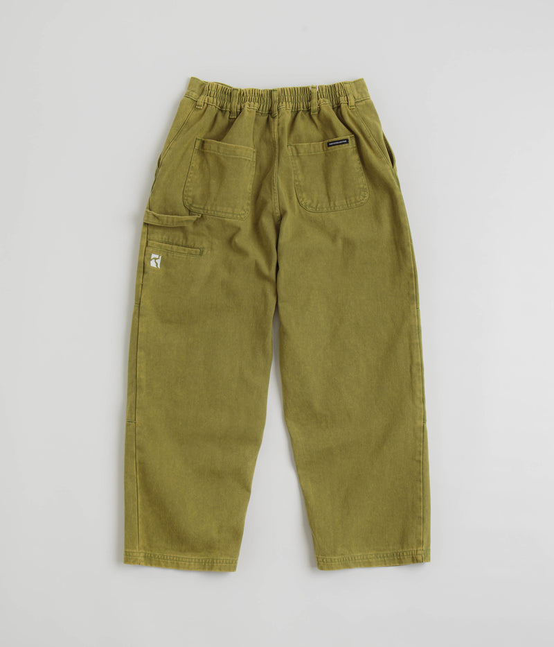 Poetic Collective Denim Sculptor Pants in Green Acid Wash