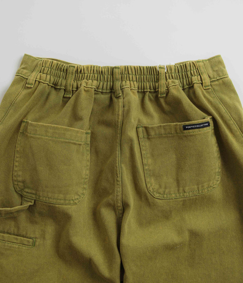 Poetic Collective Denim Sculptor Pants in Green Acid Wash