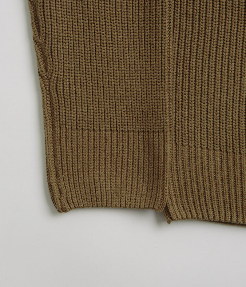 Poetic Collective Graff Knitted Crewneck Sweatshirt in Brown