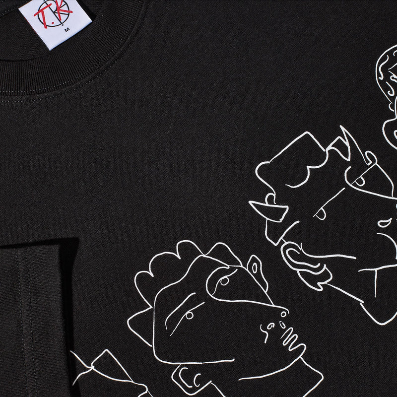 Polar 8 Heads Contrast T-Shirt - Black/White