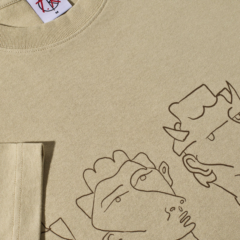 Polar 8 Heads Contrast T-Shirt - Sand/Brown