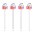 Pretty In Pink Gingerbread House Acrylic Stir Sticks
