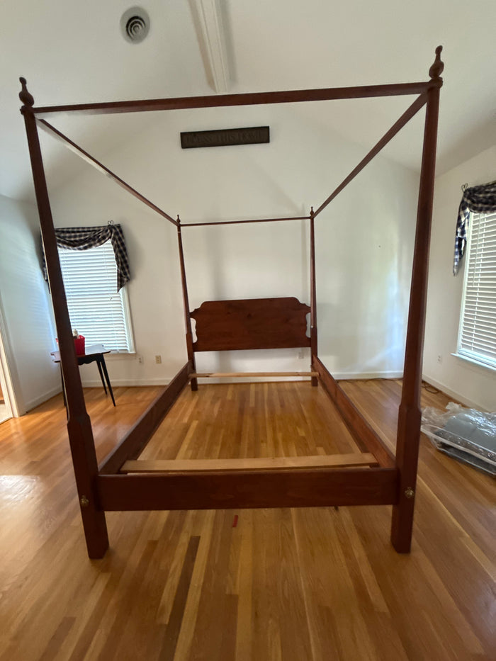 Queen Canopy Bed with Rails & Slats