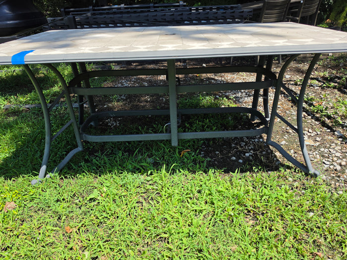 Rectangular Patio Table, Aluminum Frame w/Mosaic Tile Top