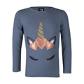Red Horse Long Sleeeve T-shirt "Nikki" - Steel Blue- Age 1 Only