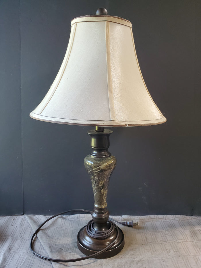 Resin and Metal Faux Marble Table Lamp WORKS