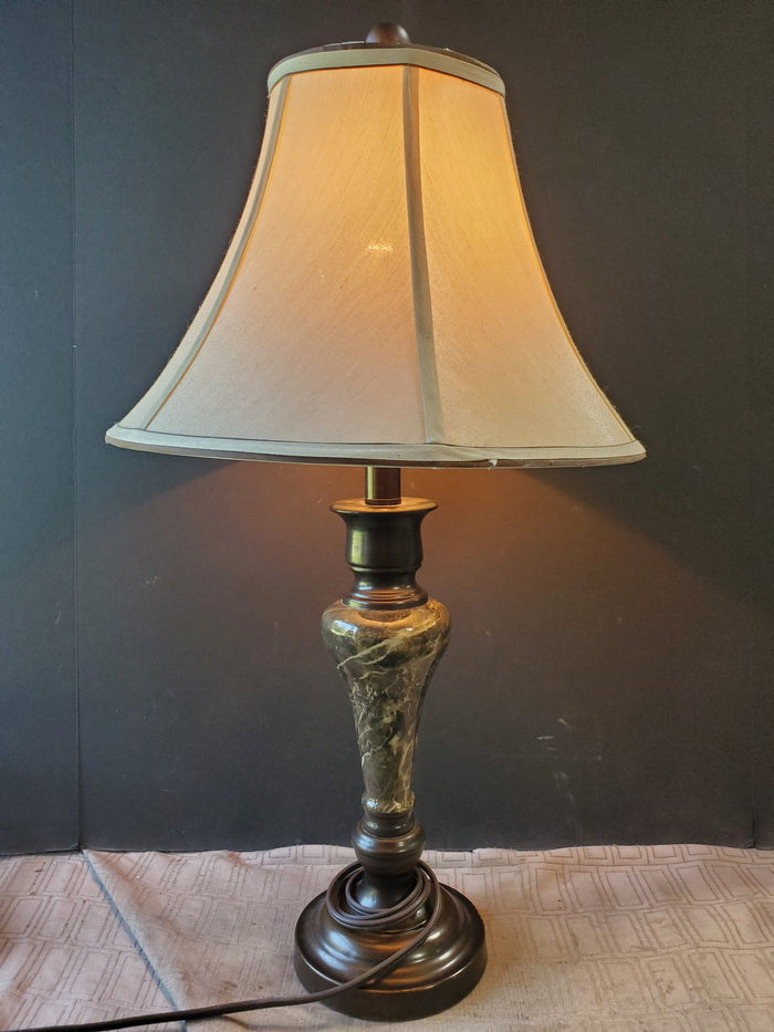 Resin and Metal Faux Marble Table Lamp WORKS