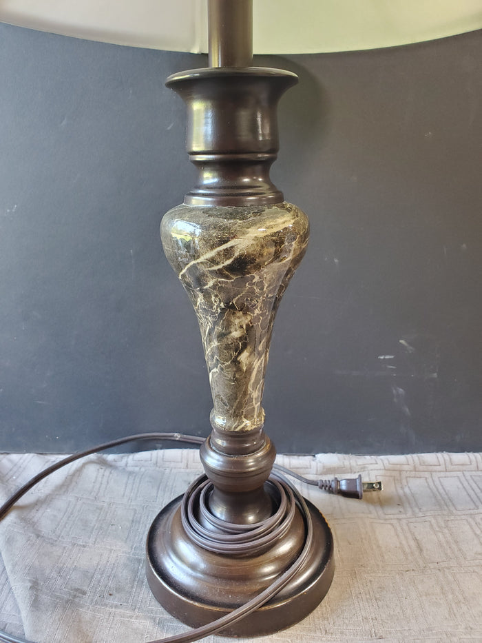 Resin and Metal Faux Marble Table Lamp WORKS