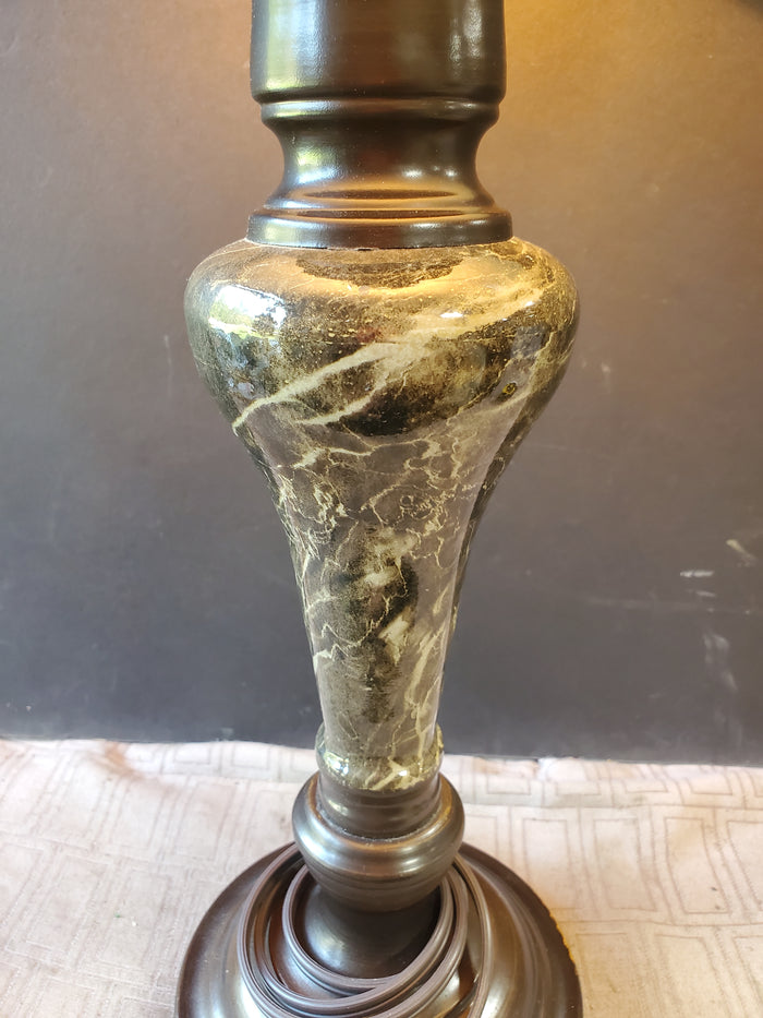 Resin and Metal Faux Marble Table Lamp WORKS