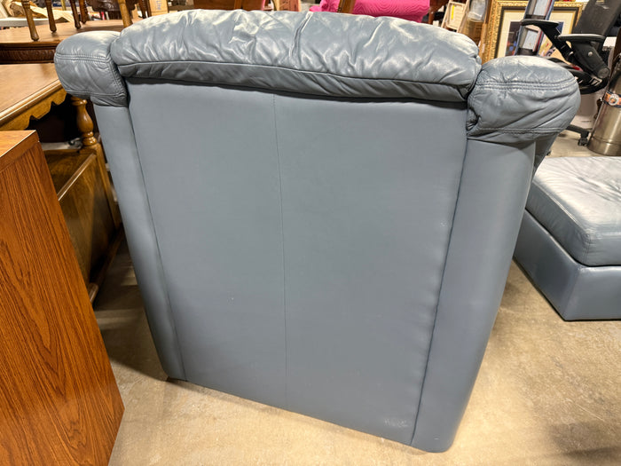 Retro Blue Chair and Ottoman
