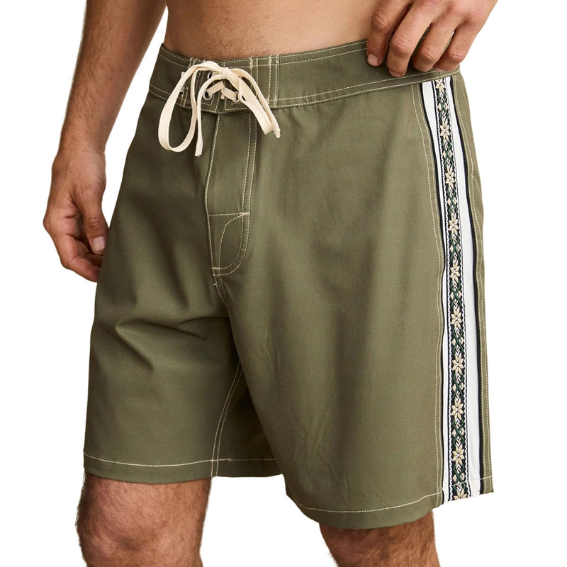 Rhythm Panel Stripe Boardshorts - Olive