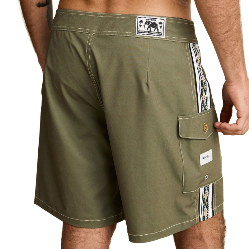 Rhythm Panel Stripe Boardshorts - Olive