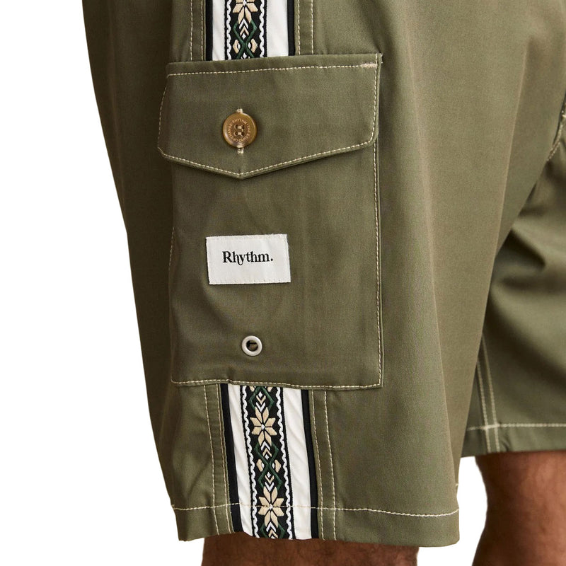 Rhythm Panel Stripe Boardshorts - Olive