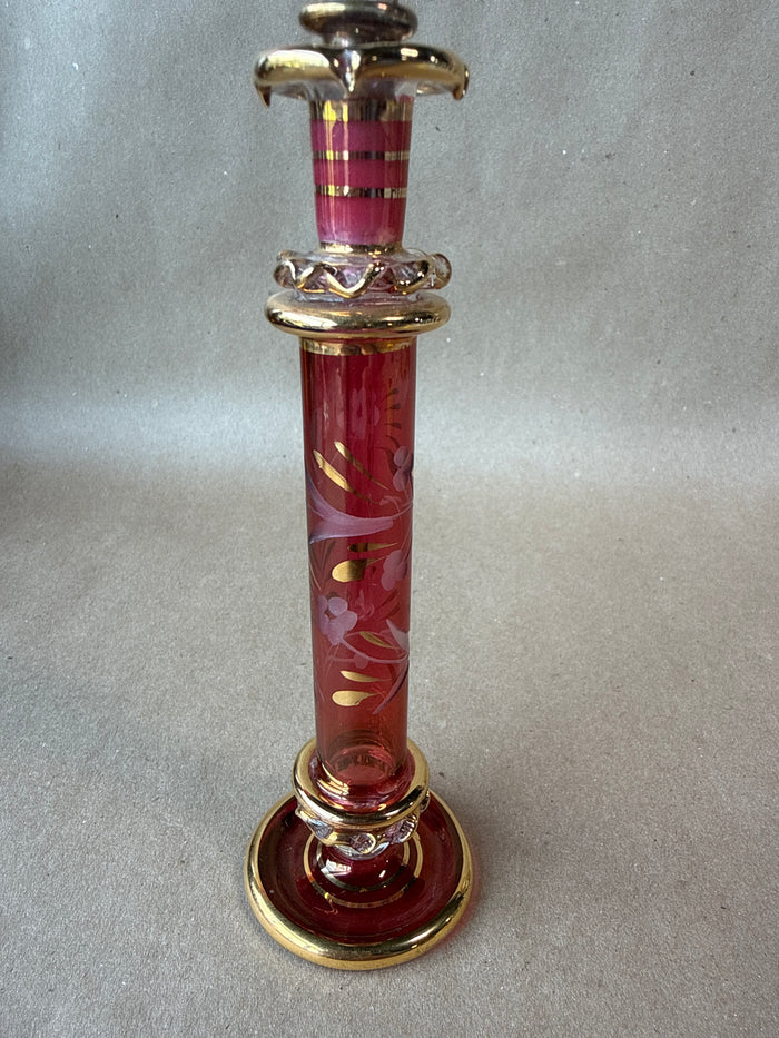 Ruby Red And Gold Egyptian Style Perfume Bottle (B)