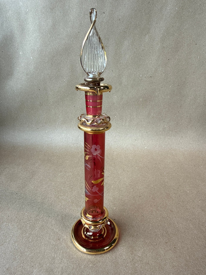 Ruby Red And Gold Egyptian Style Perfume Bottle (B)
