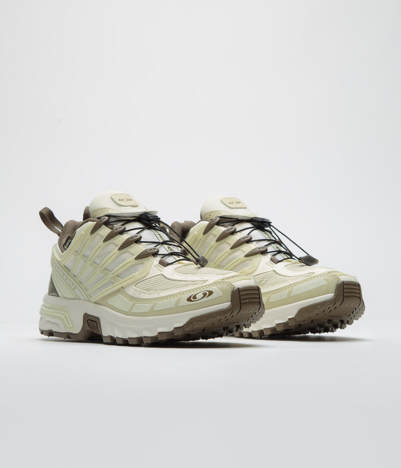 Salomon ACS Pro GTX Shoes in Vanilla Ice and Green Haze / Stone Gray