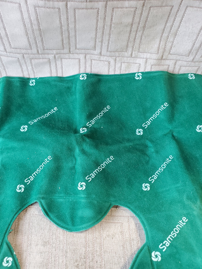 Samsonite Green Suede Inflatable Travel Neck Pillow