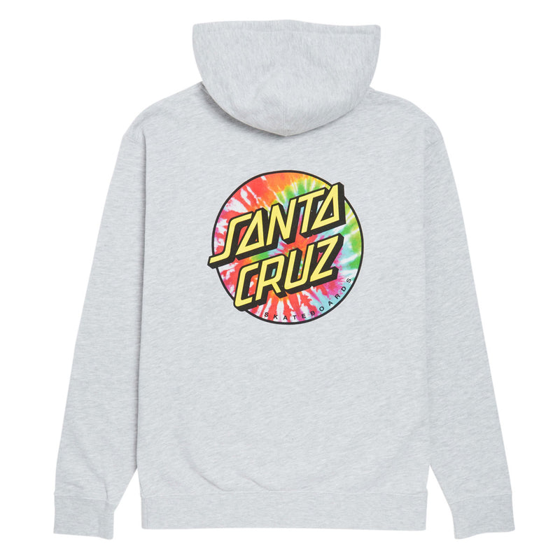 Santa Cruz Tie Dye Dot Chest Hoodie - Grey Heather