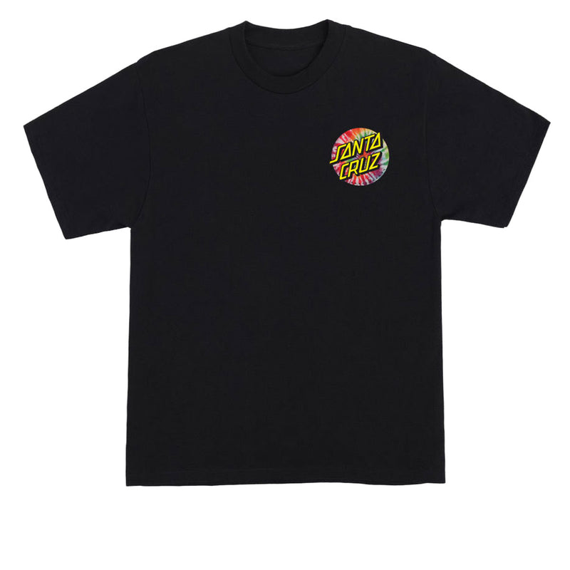 Santa Cruz Tie Dye Dot Chest T-Shirt - Black