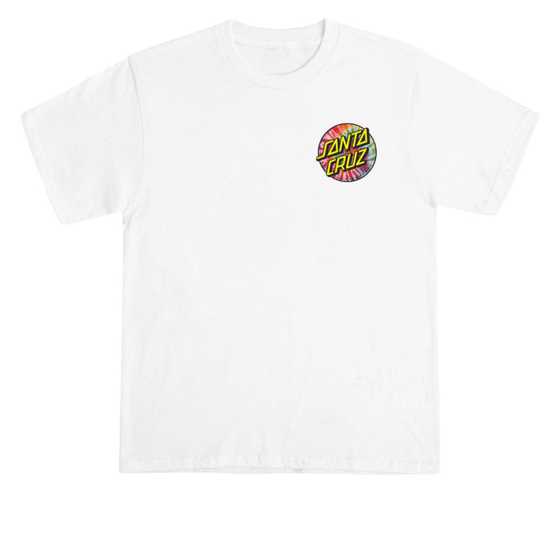 Santa Cruz Tie Dye Dot Chest T-Shirt - White