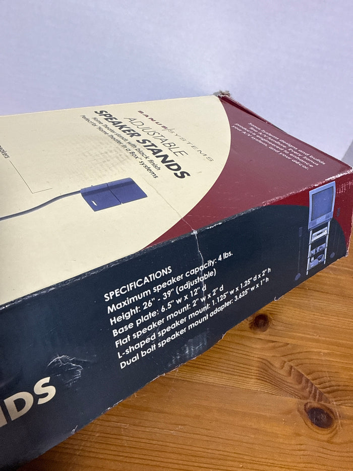 SANUS Adjustable Speaker Stands - Appears Unused - Open Box