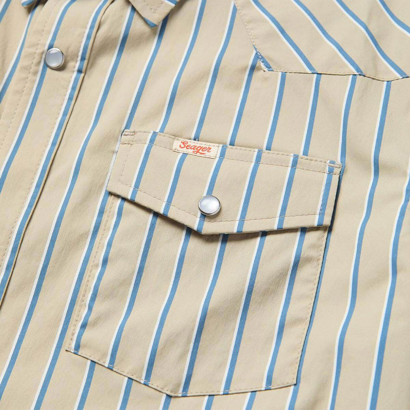 Seager El Ranchero Shirt - Tidal Foam Stripe