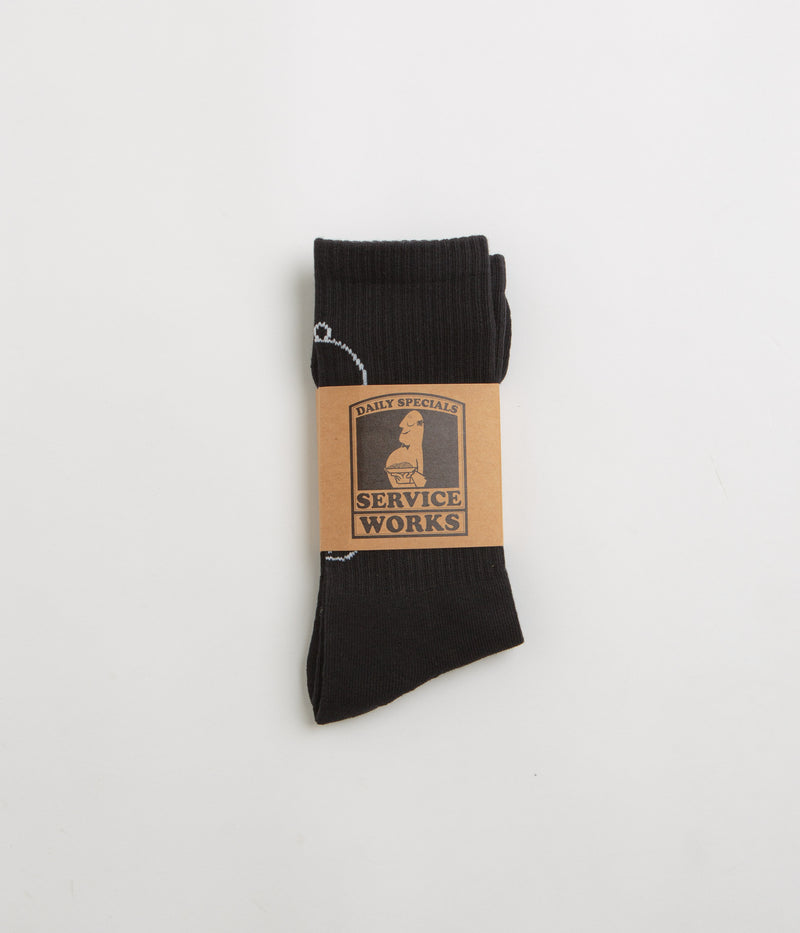Service Works Salt + Pepper Socks in Black